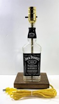 Jack Daniel&#39;s Whiskey Liquor Bar Bottle TABLE LAMP Lounge Light with Wood Base - £40.90 GBP