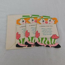 Vintage Lot of 3 Rust Craft Birthday Invitation Cards Kids Children Clown Riddle - £6.27 GBP