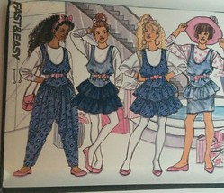 Butterick Busybodies Sewing Pattern 5080 Girls Ruffled Jumper Jumpsuit S... - $5.09
