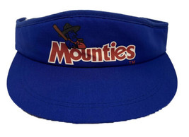 Vintage Lethbridge Mounties Visor Hat Cap Blue Pioneer League Baseball MiLB Mens - £15.81 GBP