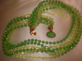 Vintage Spring Green 6 Strand Necklace - £14.16 GBP