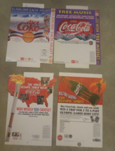 Set of 4 Coca-Cola Olympic Cardboard Store Display Posters 2 Double Sided - £2.77 GBP