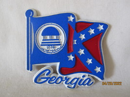 vintage Souvenir / Travel Refrigerator Magnet: 2&quot;x2&quot; Georgia State Flag Shaped  - £4.72 GBP