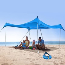 ArcadiVille Beach Canopy 10x10ft UPF50 Beach Tent - Missing Shovel &amp; 1 P... - £54.71 GBP