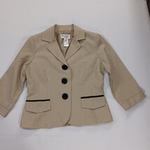 Studio I Petite Women's Tan/Beige 3-Button Blazer Jacket Size 4P image 15