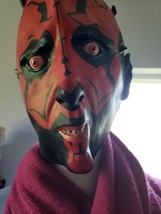 Lucas Films Halloween Devil Mask Red Black Head Costume - £21.84 GBP