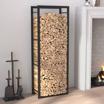Firewood Rack Black Grey Steel Indoor Wood Log Storage Holder Racks Stan... - $34.70+