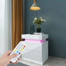 Bedside Desk Bedroom LED Nightstand Bedside Table Large Capacity RGB Lig... - $924.53 MXN+