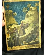 The Miracle of the Source Religious Print on Wood Panel Icon Board Vinta... - $172.35 CAD