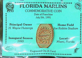 MLB Florida Marlins Commemorative Coin - 1993 Inaugural Season - Sealed - £3.90 GBP