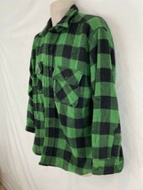 Penneys Towncraft Plus Mens L 16-16 1/2 Green Vintage Buffalo Plaid Wool Shirt - £48.99 GBP