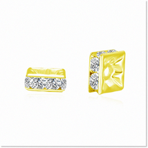 100pcs Grade A Crystal Rhinestone Square Rondelle Loose Spacer Beads - S... - $575.89 MXN