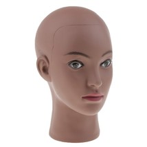 Mannequin Head Stand Brown Skin Female Pro Cosmetology Wig Hat Eyegles Manikin H - £151.32 GBP