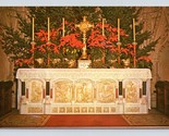 Christmas Alter Cathedral of the Incarnation Long Island NY Chrome Postc... - £2.10 GBP