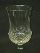 Old Vintage Clear Glass Peg Votive Candle Holder w Diamond Pattern Ribbed Sides - £13.48 GBP