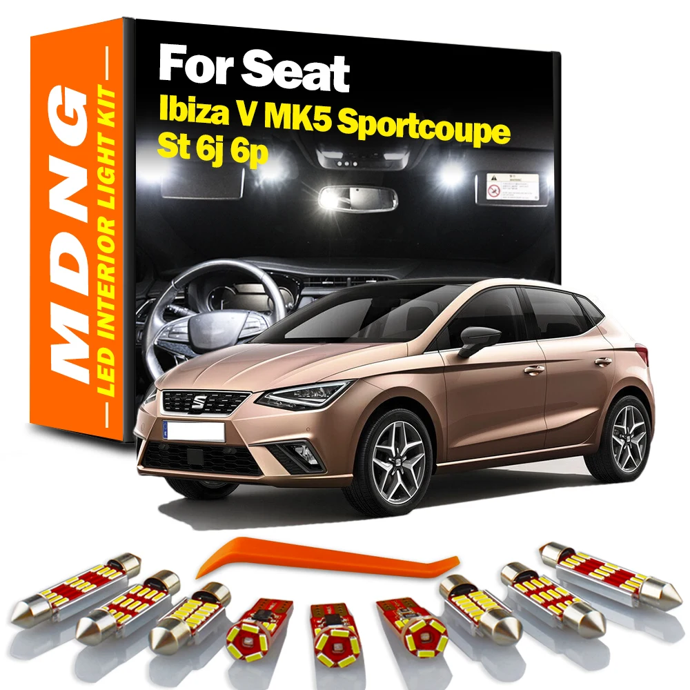 MDNG 9Pcs Canbus For Seat Ibiza V MK5 Sportcoupe St 6j 6p Led Reading Bulbs LED - £11.03 GBP