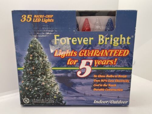 Primary image for FOREVER BRIGHT LED CHRISTMAS LIGHTS MULTI COLOR 35 COUNT NEW IN BOX