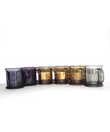 Vintage Set of 6 Heavyweight Crystal Glass Handled Beer Steins Mugs Rain... - $64.30