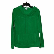 Columbia Fleece Hoodie Size Medium Green Womens Sweatshirt Polyester LS - £13.33 GBP