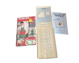 BUTTERICK 5092 Christmas Apron Craft Pattern Transfers Embroidery Vtg 70... - $6.79