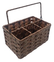 KOVOT Poly-Wicker Woven Cutlery Storage Organizer Caddy Tote Bin Basket for Kitc - £23.97 GBP