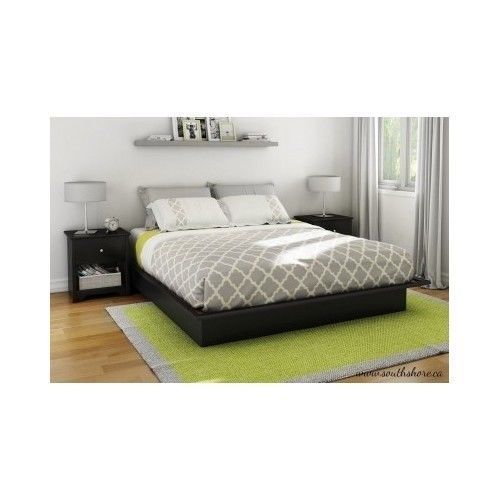 King Size Platform Bed Frame Black Bedroom Furniture Discount Home Large Sale - $296.01