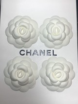 Lot Of 4 CHANEL Classic White Camellia Gift Packaging Flower Sticker NWOB - £15.49 GBP