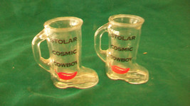 PAIR OF CLEAR GLASS STOLAR COSMIC COWBOY BOOTS SHOT GLASS OR TOOTHPICK H... - £21.97 GBP