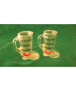 PAIR OF CLEAR GLASS STOLAR COSMIC COWBOY BOOTS SHOT GLASS OR TOOTHPICK H... - $28.50