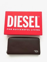 Diesel Zip Around Leather Card Wallet Brown - £134.50 GBP