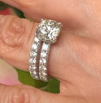 Platinum GIA 6.48 TCW Round Diamond Wedding Rings Set - £20,123.45 GBP
