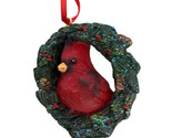 Kurt Adler Christmas Ornament Festive Wreath  resin w Ribbon Hanger Card... - £10.24 GBP