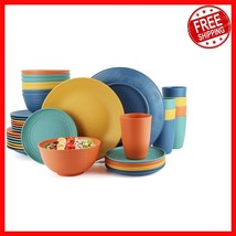 40-Piece Multi-Color BPA-Free Dinnerware Set - Perfect for Outdoor Gathe... - $1,201.35 MXN