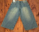 NWT PJ Mark Mens Jeans Size 38 Baggy Wide Leg 90s Y2K Cholo Bleach Blue - $39.60