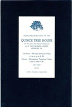 Quince Tree House Menu Montgomery Avenue Ardmore Pennsylvania 1951 - £58.60 GBP