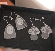 Ay no face man earrings miyazaki hayao anime earrings for women lovely mushroom acrylic thumb200