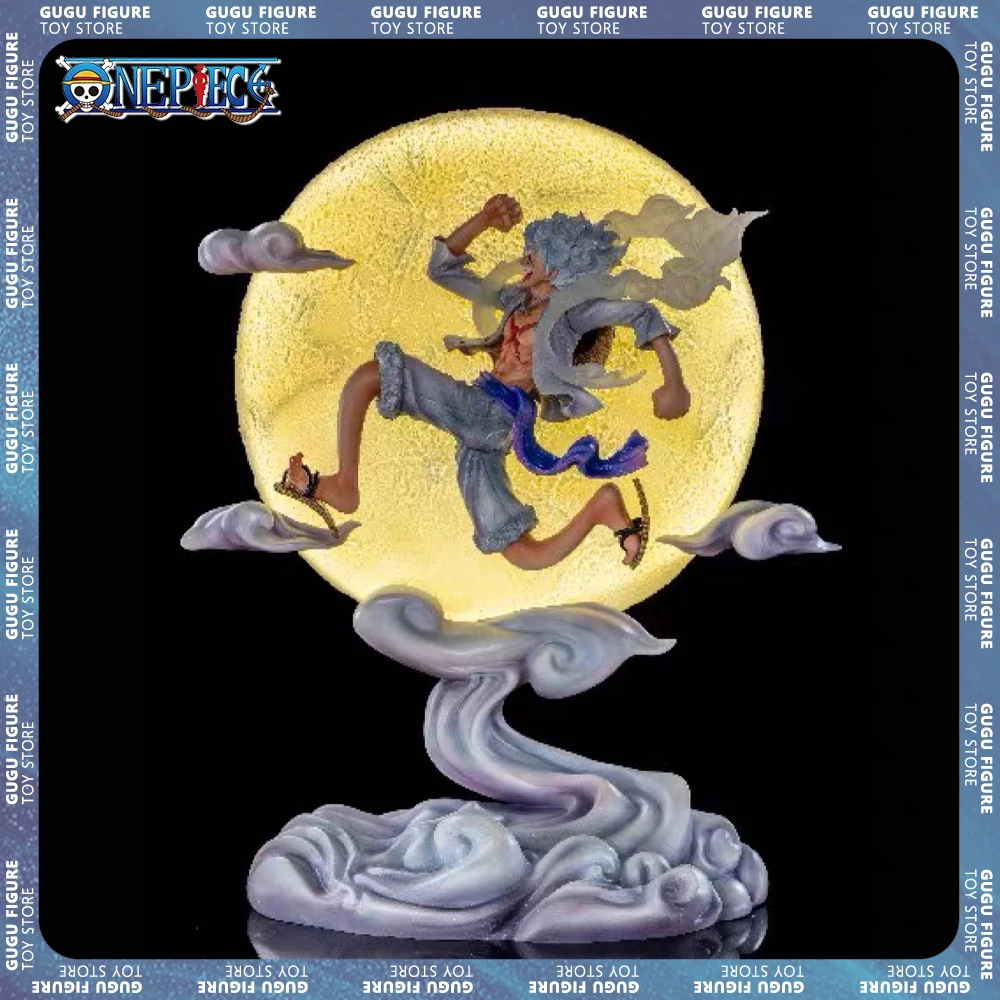 28cm One piece Nika Luffy Anime Figures Gk With Moon Light Action Figurine Pv - £35.67 GBP+