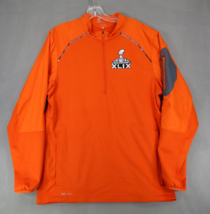 Nike Super Bowl Xlix Media Day Fly Rush Jacket Sz M 1/4 Zip Orange Football Nfl - $33.20