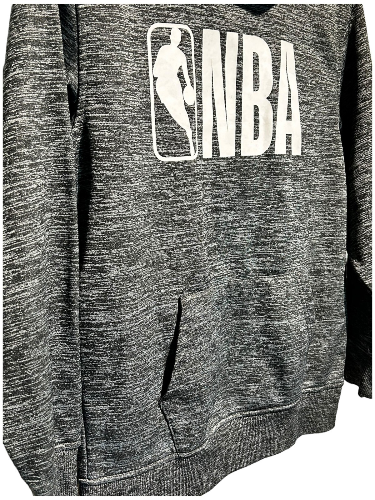 nba sweatshirt youth L (14-16) Gray Black Hoodie Sweater Pullover Basketball EUC Item image 2