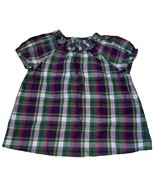 Janie and Jack Purple Pink Green Plaid A Winter&#39;s Walk Blouse 3T - $264.15 MXN