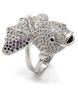 Rhodium Brass Ring with AAA Grade CZ in Multi Color Size 7 - £41.55 GBP