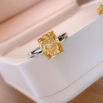 5Ct Good Oval Cut Natural Yellow Citrine Gemstone 14K White Gold Plated Ring - £58.20 GBP
