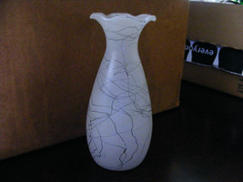 Frosted Vase with Black Swirls - $8.90