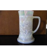Opaque White Iridized Beer Stein with Tavern Scene Made by Federal Glass Company - $14.84