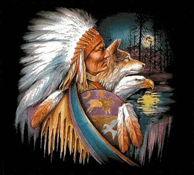 Primary image for Native American WoLf EagLe Cross Stitch Pattern***LOOK***