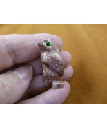 (Y-PEN-27) little red PENGUIN carving SOAPSTONE PERU FIGURINE stone snow... - $8.59