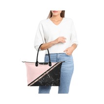 Pink and Black Diagonal Cut Pattern Women&#39;s Classic Handbag - $744.98 MXN