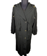 J. Gallery Vintage Women&#39;s Black Toggle Trench Coat Size 8 - £31.80 GBP