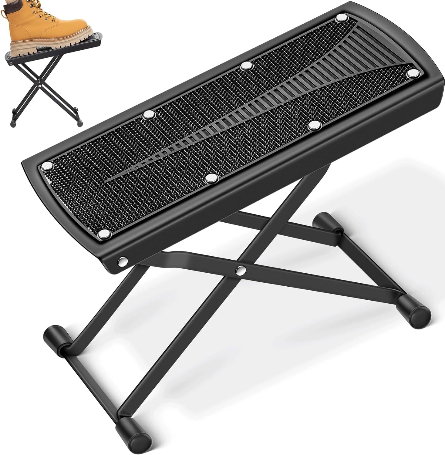 Cahaya Guitar Foot Stool: 6 Position Height Guitar Foot Rest Folding Extra - $29.96