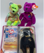 Ty Beanie Baby Lot Peace the Ty-Dyed Bear Millennium the Bear &amp; The End ... - $5.69